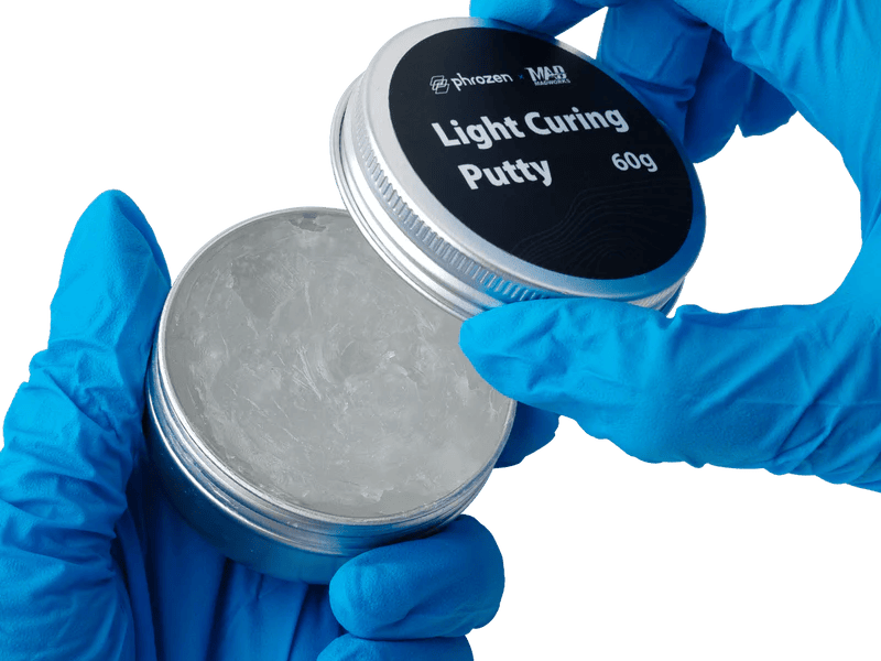 The Light Curing Putty has a gel-like consistency